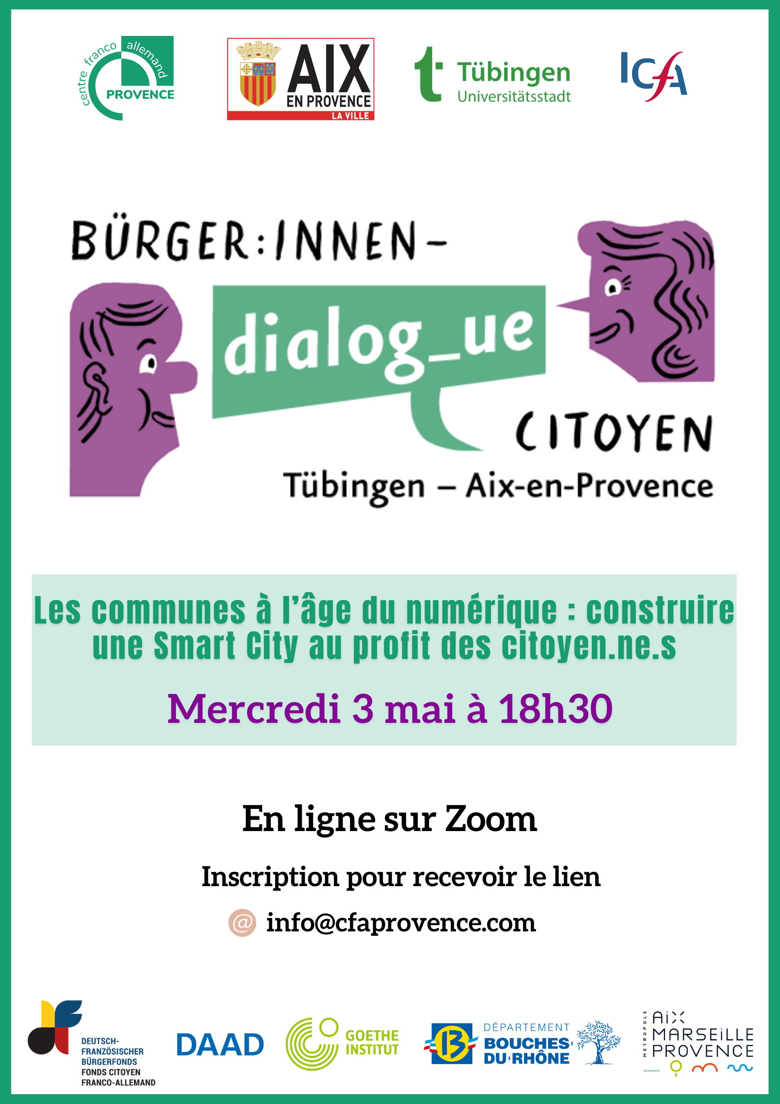 Plakat Bürgerdialog Aix-Tübingen Smartcities